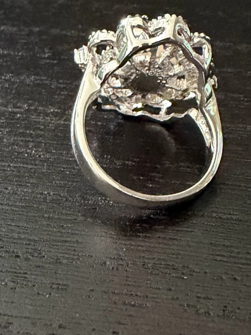 Vintage-Inspired Pearl & Silver Floral Ring - Pearl White